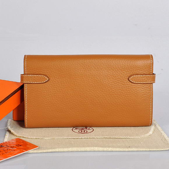 High Quality Hermes Kelly Wallet Togo Leather Bi-Fold Purse A708 Camel Fake